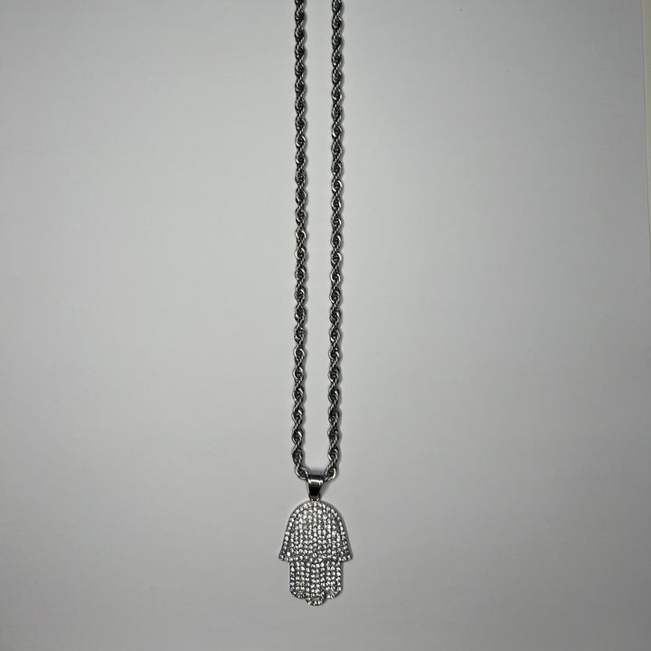 HAMSA HAND CHAIN - SILVER