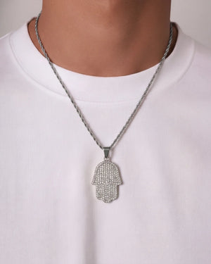 HAMSA HAND CHAIN - SILVER