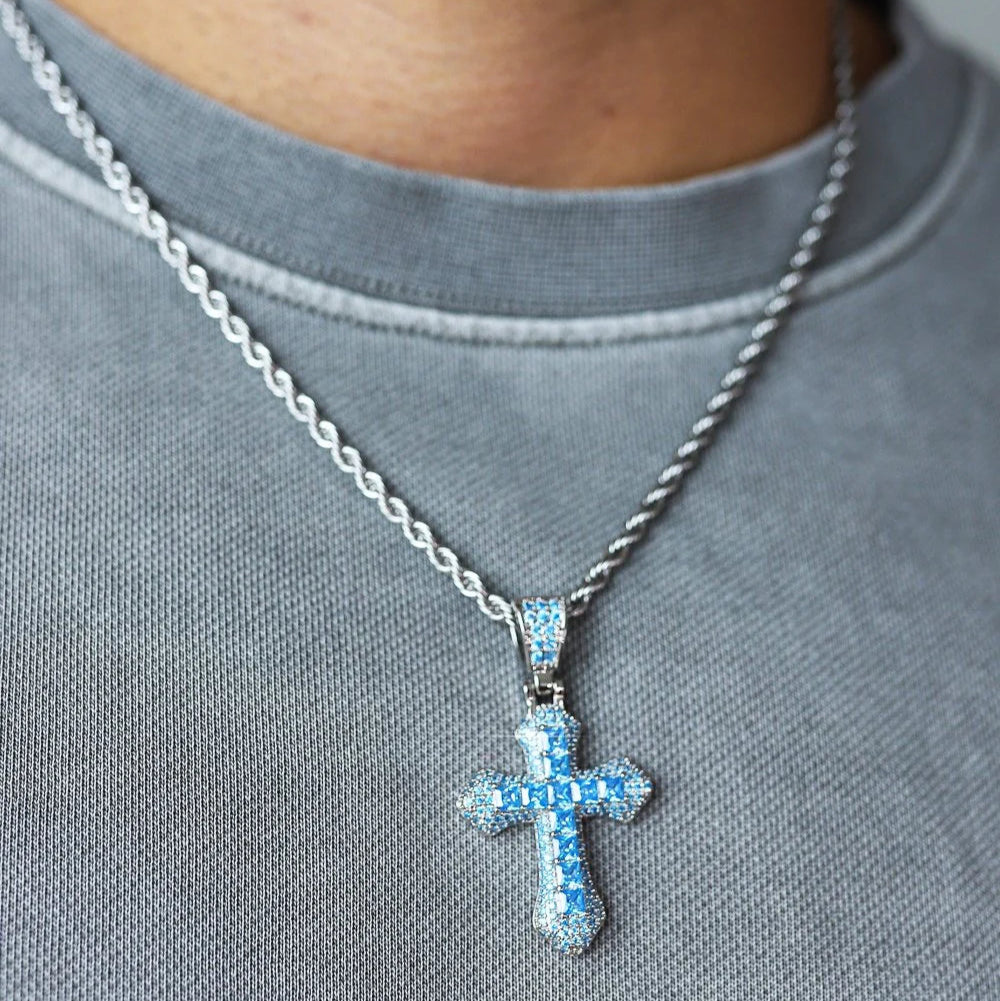BLUE CROSS CHAIN - SILVER